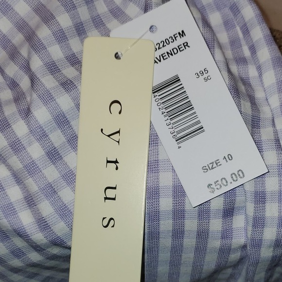 CYRUS Purple and White Gingham Plaid High Rise Cropped Pants Plus Size 10 - Picture 3 of 3